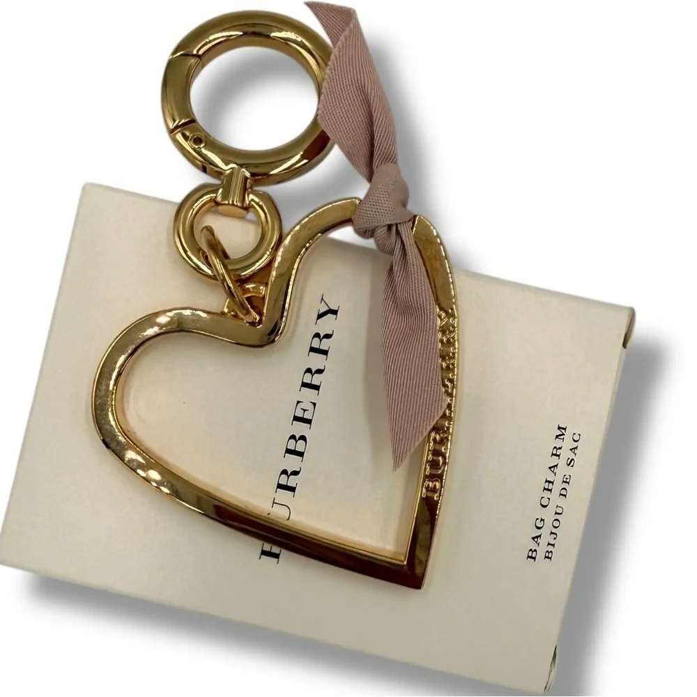 Burberry Heart Bag Charm – Gold Tone